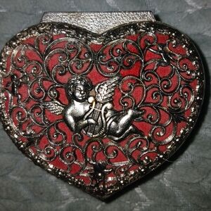 Heart-Shaped Angel Trinket Box
